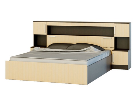Кровать Бася 1,6м с надстройкой - дешевая двухспальная кровать в «Мебель Рик» Москва. Доставка. Сборка.